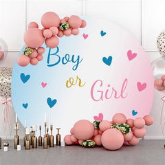 garçon ou fille bleu rose amour bébé douche cercle toile de fond