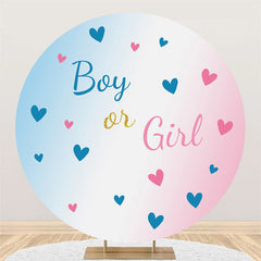 garçon ou fille bleu rose amour bébé douche cercle toile de fond
