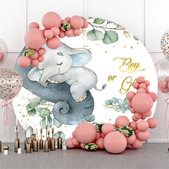 garçon ou fille mignon éléphant cercle bébé douche toile de fond
