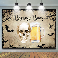 Brews And Boos Toile de fond de douche de bébé sur le thème d'Halloween