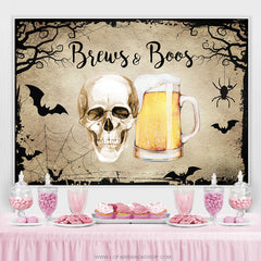 Brews And Boos Toile de fond de douche de bébé sur le thème d'Halloween