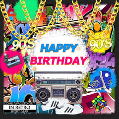 Toile de fond brillante et brillante incroyable Happy 90S Birthday