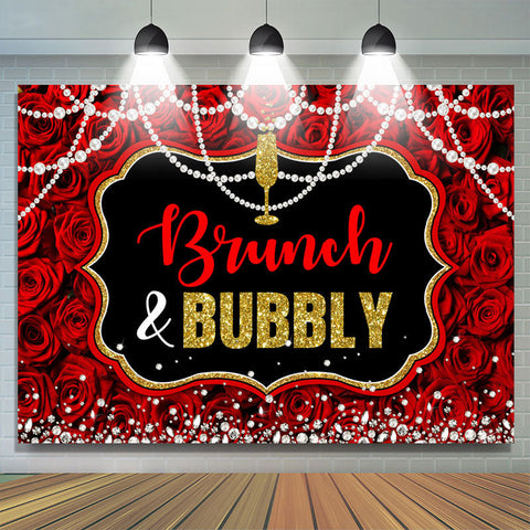 Brunch et Bubbly Red Rose Magnifique Tea Partybackdrop