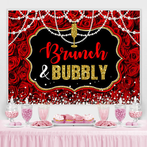 Brunch et Bubbly Red Rose Magnifique Tea Partybackdrop