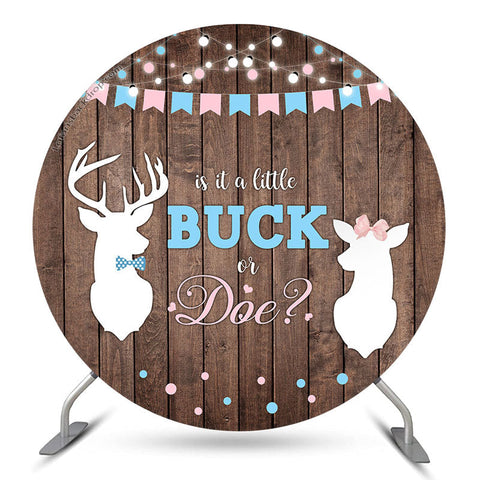 Toile de fond ronde en bois Buck ou Doe