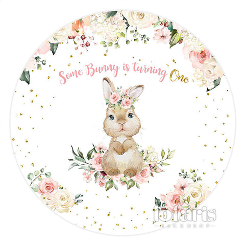 Bunny tourne une toile de fond de cercle de joyeux anniversaire