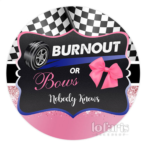 Burnout ou arcs rond noir rose bébé douche toile de fond