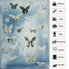 Papillon Bleu Bokeh Photo Toile de Fond pour la Fête