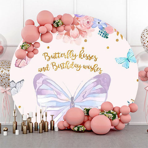 Papillon Bisous Et Souhaits Floral Anniversaire Toile De Fond