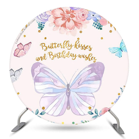 Papillon Bisous Et Souhaits Floral Anniversaire Toile De Fond