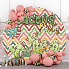 Ballon coloré de fête de Cactus, arrière-plan rond pour bébé