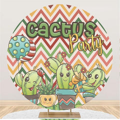 Ballon coloré de fête de Cactus, arrière-plan rond pour bébé