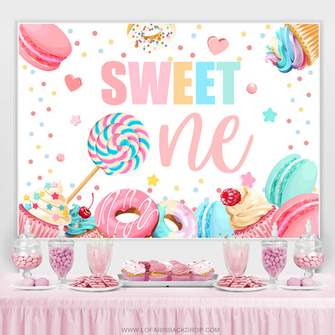 Candyland Donut Sweet One Joyeux Anniversaire Toile de Fond