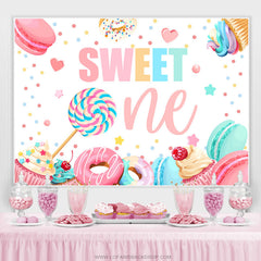 Candyland Donut Sweet One Joyeux Anniversaire Toile de Fond