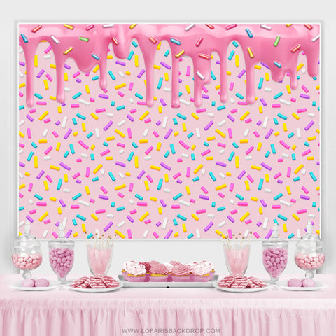 Candyland Rose Dessert Coloré Joyeux Anniversaire Toile de Fond