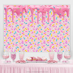 Candyland Rose Dessert Coloré Joyeux Anniversaire Toile de Fond