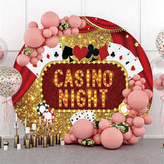 Casino Night Glitter Fond de cercle doré et rouge