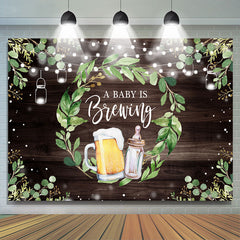 Cheers Beer And Pacifier Toile de fond de douche de bébé en bois