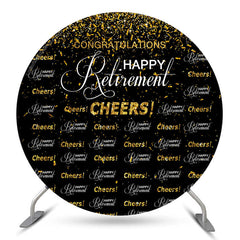 Cheers Gold Glitter Black Circle Retraite Toile de fond