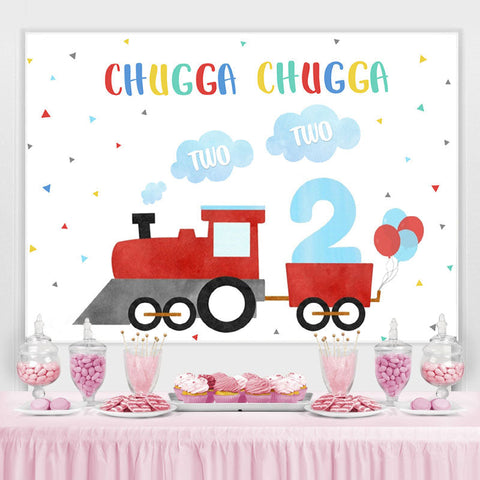 Chugga Chugga Train 2e toile de fond pour la fête d'anniversaire de garçon