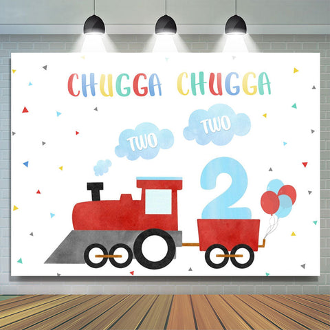 Chugga Chugga Train 2e toile de fond pour la fête d'anniversaire de garçon