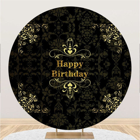 Cercle Noir Fleur Jaune Toile De Fond Joyeux Anniversaire