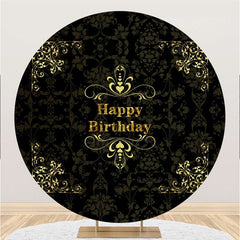 Cercle Noir Fleur Jaune Toile De Fond Joyeux Anniversaire