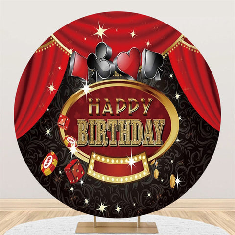 Toile de fond de joyeux anniversaire ronde sur le thème du casino Circle