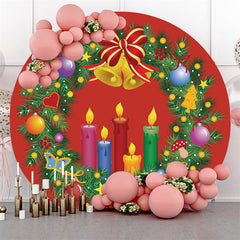 Cercle Guirlande De noël Rouge Toile De Fond Pour Le Jour De noël