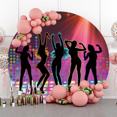 Cercle Glitter Light Disco Joyeux Anniversaire Toile de Fond