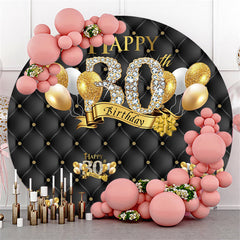 Cercle Or Ballons Noir Joyeux 40e Anniversaire Toile De Fond