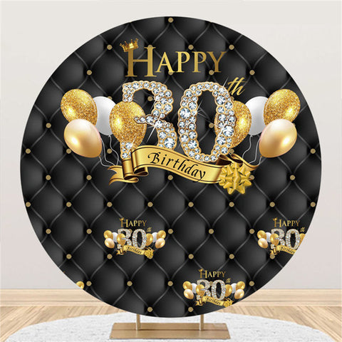 Cercle Or Ballons Noir Joyeux 40e Anniversaire Toile De Fond