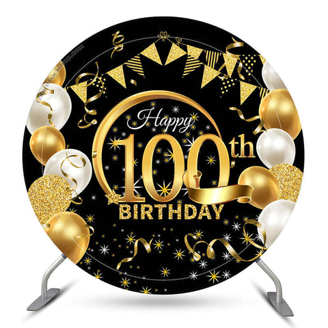 Cercle Or Glitter Noir 100e Anniversaire Toile de Fond