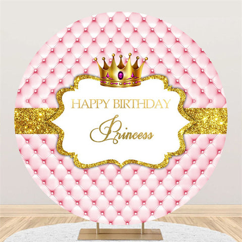 Cercle de paillettes d'or joyeux anniversaire princesse toile de fond