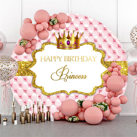 Cercle de paillettes d'or joyeux anniversaire princesse toile de fond