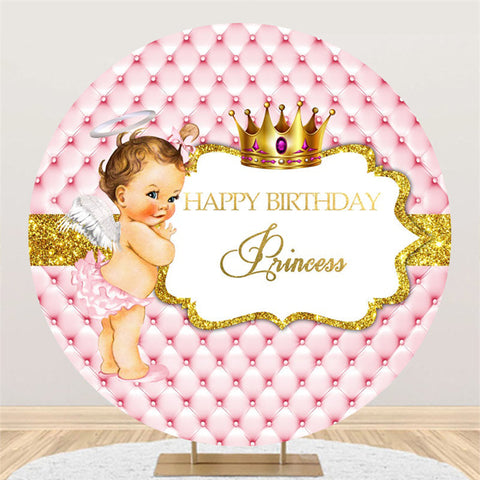 Cercle d'Or Glitter Rose Princesse Anniversaire Toile de Fond