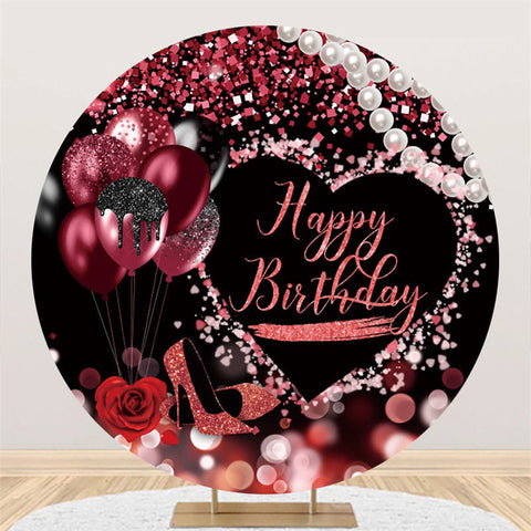 Cercle Talons Hauts Ballon Thème Rouge Toile De Fond Anniversaire