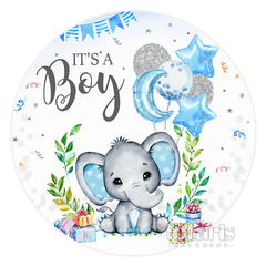 Cercle c'est une bannière de toile de fond de douche de bébé éléphant garçon
