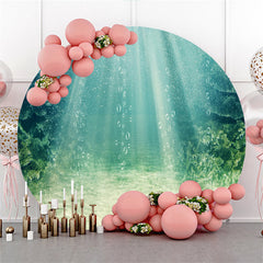 Toile de fond de fête de paysage de monde de mer vert clair de cercle