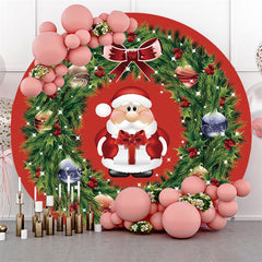 Cercle Petit Père noël Rond Toile De Fond noël Rouge