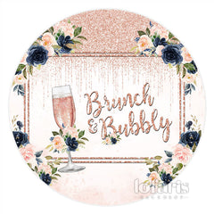 Cercle rose brunch et toile de fond de douche nuptiale pétillante