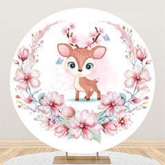 Cercle Rose Floral Et Elk Toile De Fond Pour La Fête D'anniversaire