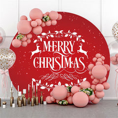 Cercle Feuilles Rouges Joyeux noël Toile De Fond Joyeuses Fêtes