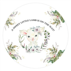 Circle Sweet Lamb est sur le chemin de fond de fête de naissance