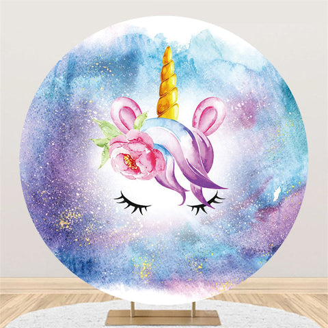 Cercle Licorne Fleur Joyeux Anniversaire Toile De Fond Pour La Fête
