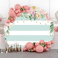 Cercle Bande Blanche Fleur Rose Toile De Fond Joyeux Anniversaire