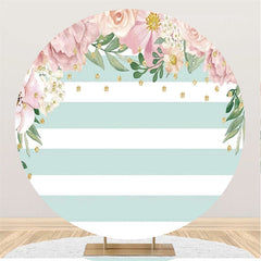 Cercle Bande Blanche Fleur Rose Toile De Fond Joyeux Anniversaire