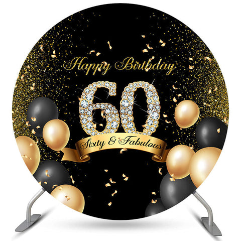 Ballon Classique Joyeux 60e Anniversaire Toile de Fond Ronde