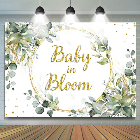 Feuilles classiques Baby In Bloom Gender Reveal Toile de fond