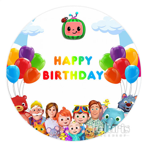Fond de cercle coloré joyeux anniversaire de la famille Coco
